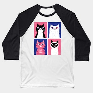 Pop art cats Baseball T-Shirt